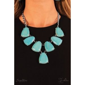 VINTAGE 2018 Zi Collection Turquoise and Silver Necklace- The Geraldine